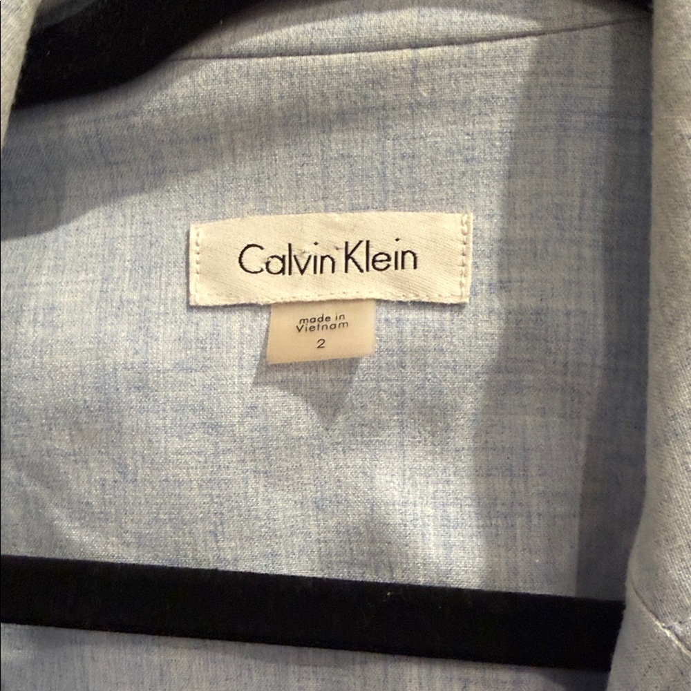 Calvin Klein Sky Blue Moto Wrap Mini Dress - Picture 8 of 10